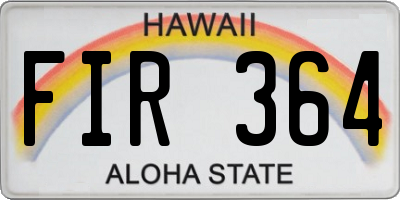HI license plate FIR364