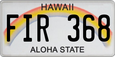 HI license plate FIR368