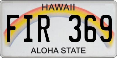 HI license plate FIR369