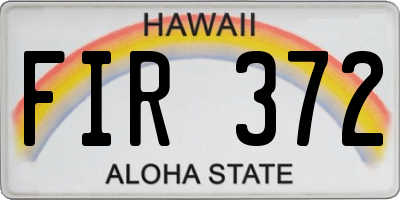 HI license plate FIR372
