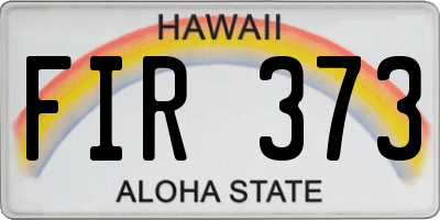 HI license plate FIR373