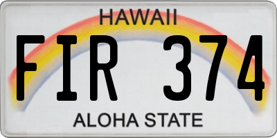 HI license plate FIR374