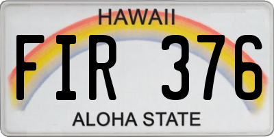 HI license plate FIR376