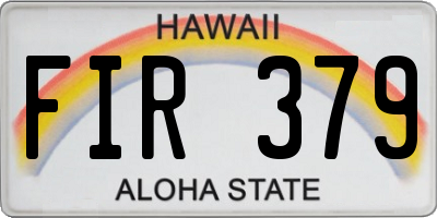 HI license plate FIR379