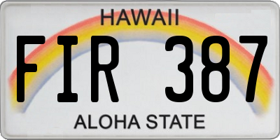 HI license plate FIR387