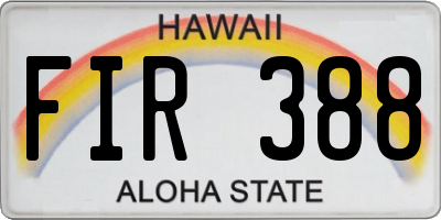 HI license plate FIR388