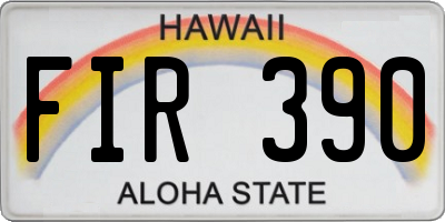 HI license plate FIR390