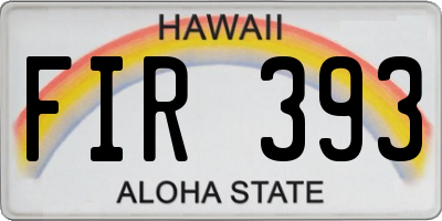 HI license plate FIR393