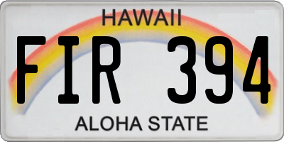 HI license plate FIR394