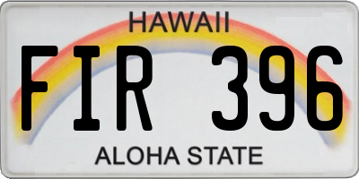 HI license plate FIR396