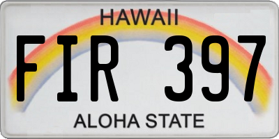 HI license plate FIR397