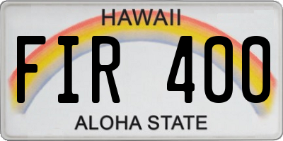 HI license plate FIR400