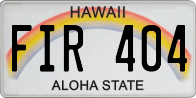 HI license plate FIR404