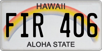 HI license plate FIR406