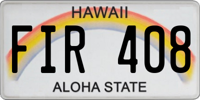 HI license plate FIR408