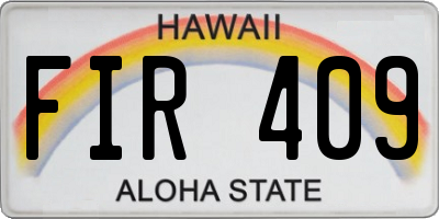 HI license plate FIR409