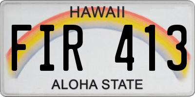 HI license plate FIR413