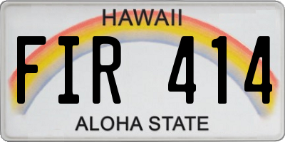 HI license plate FIR414
