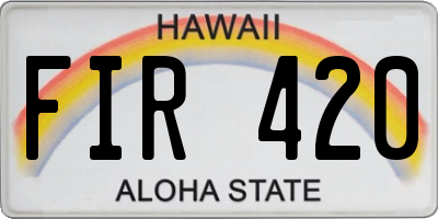 HI license plate FIR420