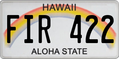 HI license plate FIR422