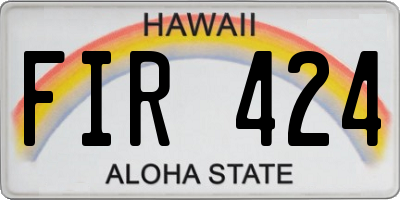 HI license plate FIR424