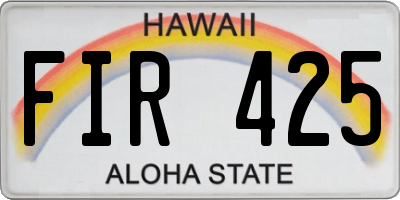 HI license plate FIR425