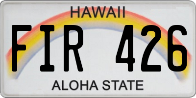 HI license plate FIR426