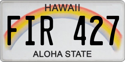 HI license plate FIR427