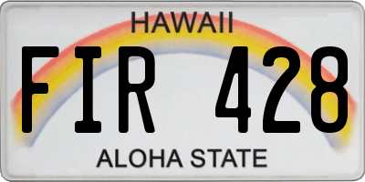 HI license plate FIR428