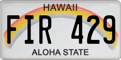 HI license plate FIR429
