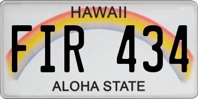 HI license plate FIR434