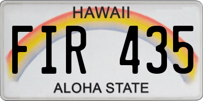 HI license plate FIR435