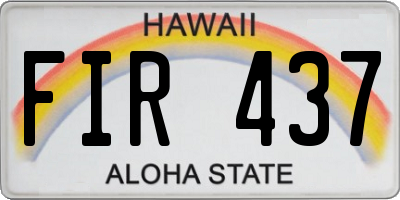 HI license plate FIR437