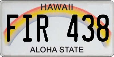 HI license plate FIR438