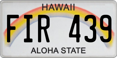 HI license plate FIR439