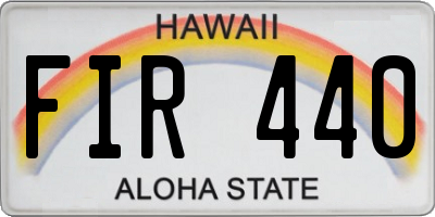 HI license plate FIR440