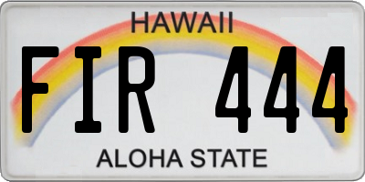 HI license plate FIR444