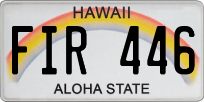 HI license plate FIR446
