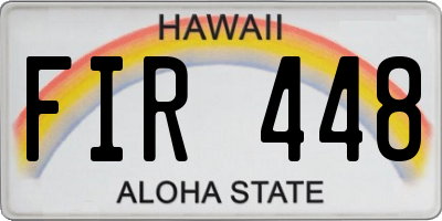 HI license plate FIR448