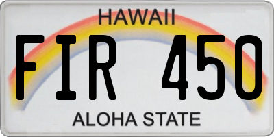 HI license plate FIR450