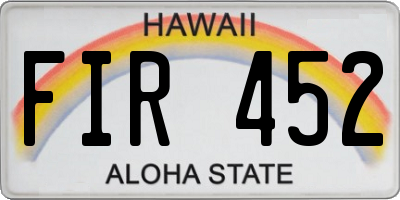 HI license plate FIR452