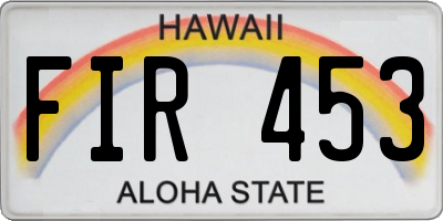 HI license plate FIR453