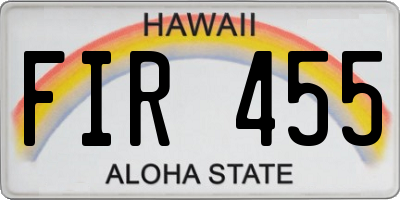HI license plate FIR455