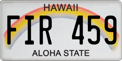 HI license plate FIR459