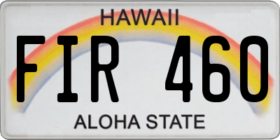 HI license plate FIR460