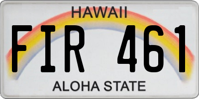 HI license plate FIR461