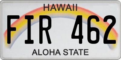 HI license plate FIR462