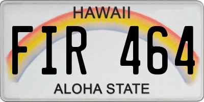 HI license plate FIR464