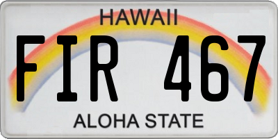 HI license plate FIR467