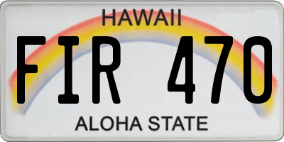 HI license plate FIR470